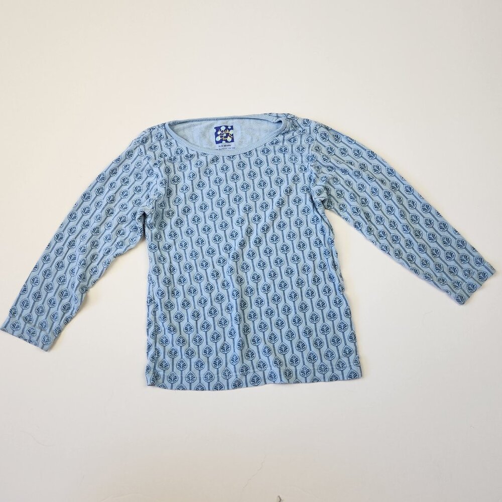 Kicky Pants Blue Bamboo Long Sleeve Pajama Top 18-24 months *flawed*